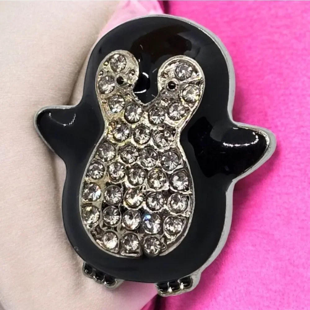 Penguin Rhinestone Earrings Sparkly Pierced Ear Post Women's Jewelry Arctic Fun